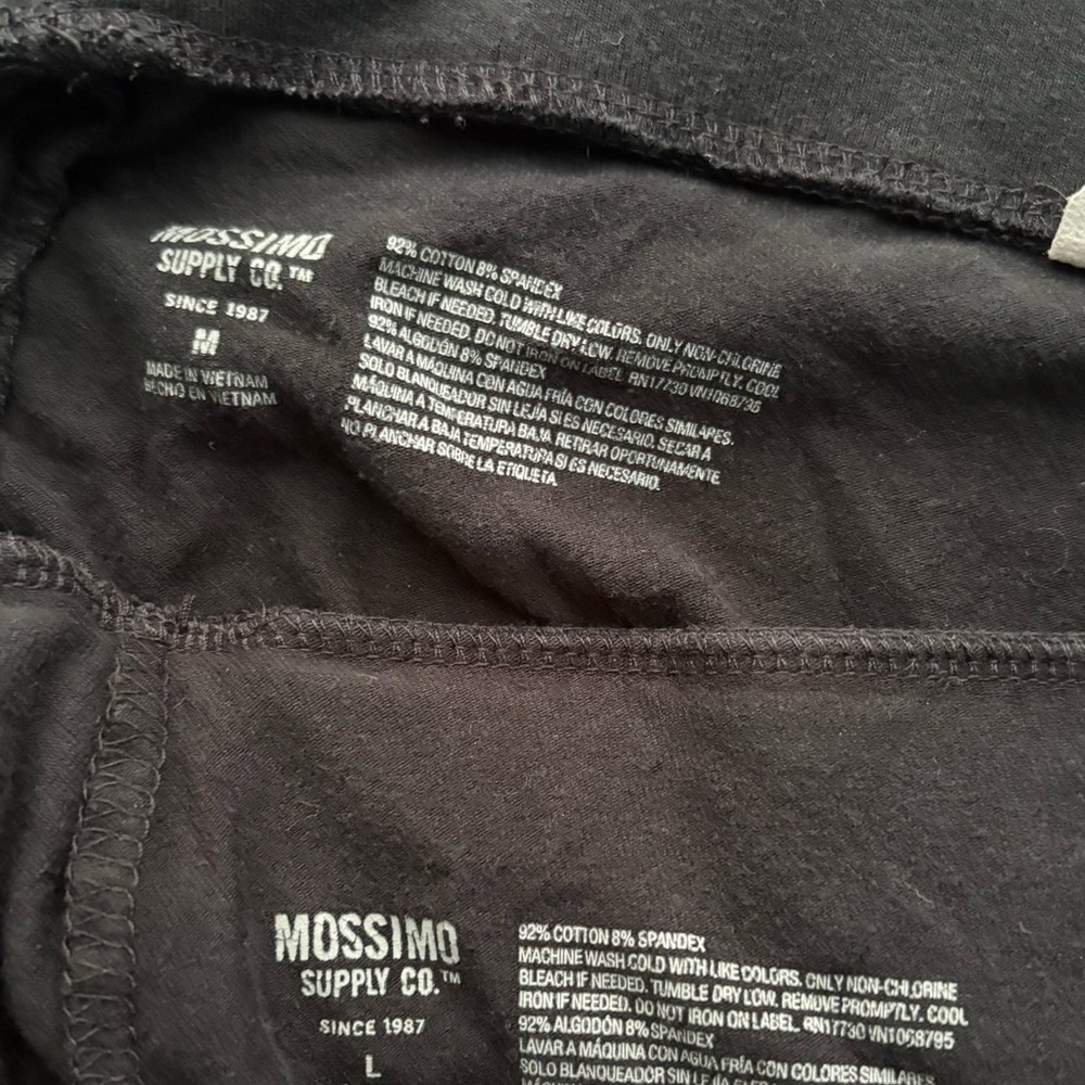2 Target Mossimo Black Cotton Leggings Waist Band Bundle - Picture 10 of 12